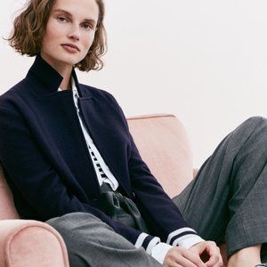 J. Crew Merino Wool Sweater Blazer Navy Blue XXS